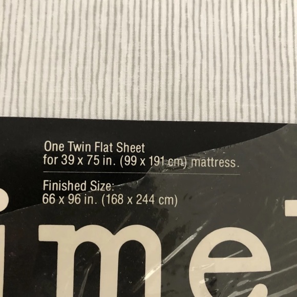 Vintage Marimekko by Dan River Twin Flat Sheet. Gray and White Stripes New - Picture 6 of 6